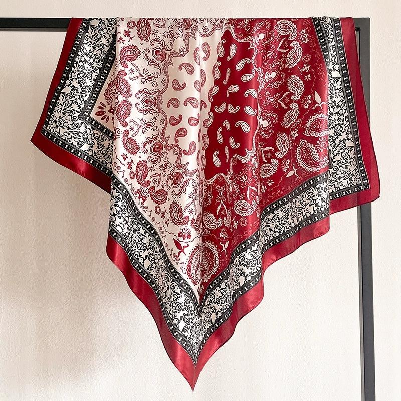 90CM Women Fashion Square Lady Shawl Colorful Lace Scarf Female Tassel Shawls Scarves Spring Summer Photo Props Accessories