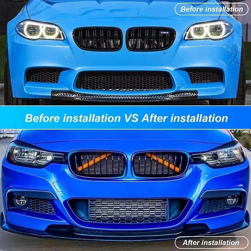 2pcs Car Front Grille Nose Trim Air Inlet Bar Strip Vent Sport Sticker for X1X2X3X4X5 Modify 1 2 3 4 5 6 7series