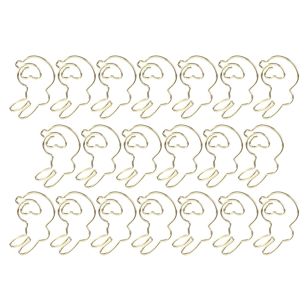 20Pcs Rabbit Shape Paper Clip Gold Animal SpecialShaped Office Document Cute Pins