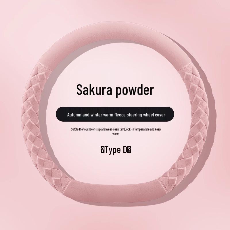 Plush Non-Slip Winter Steering Wheel Cover: Warm, High-End, Free Hand Stitching