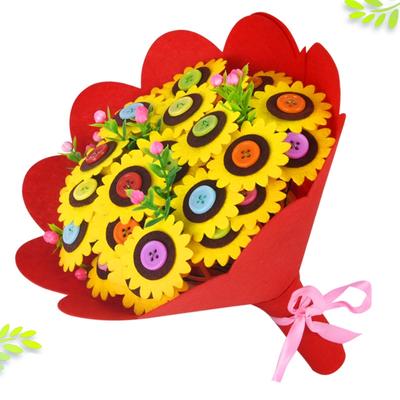 Creative DIY Flower Making Kits Art Craft Supplies for Preschool Primary Kids Felt Cloth Flowers Kindergarten Activi