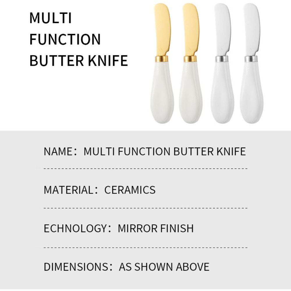 New Stainless Steel Cheese Knife Wipe Cream Ceramic Handle Butter Knife Bread Jam Kitchen Tools Canteen