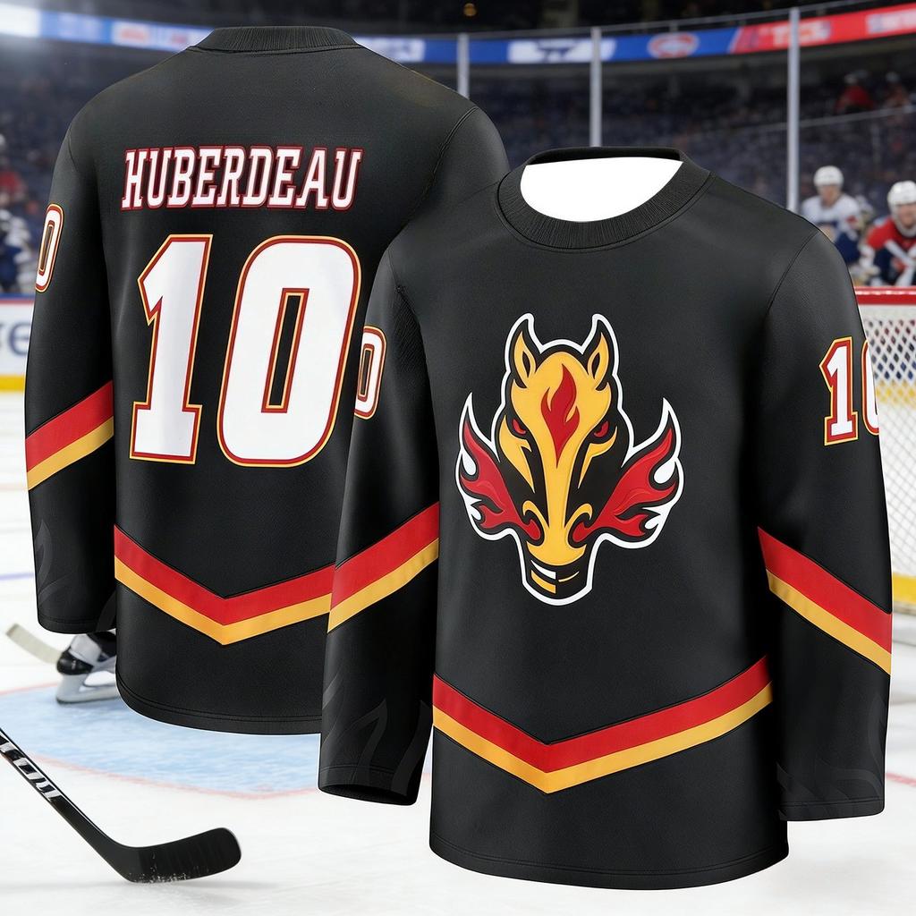 Model Chicago Men's Ice Hockey Sport Shirt - Blaze Fan - 3D Print - Breathable - Quick-Drying - Long Sleeve Kids
