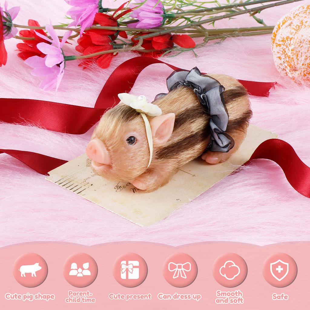 5-Zoll Silikon Mini-Schwein weiche und realistische Haptik lustige Dekoration Silikon Schweinepuppe Kindergeschenk