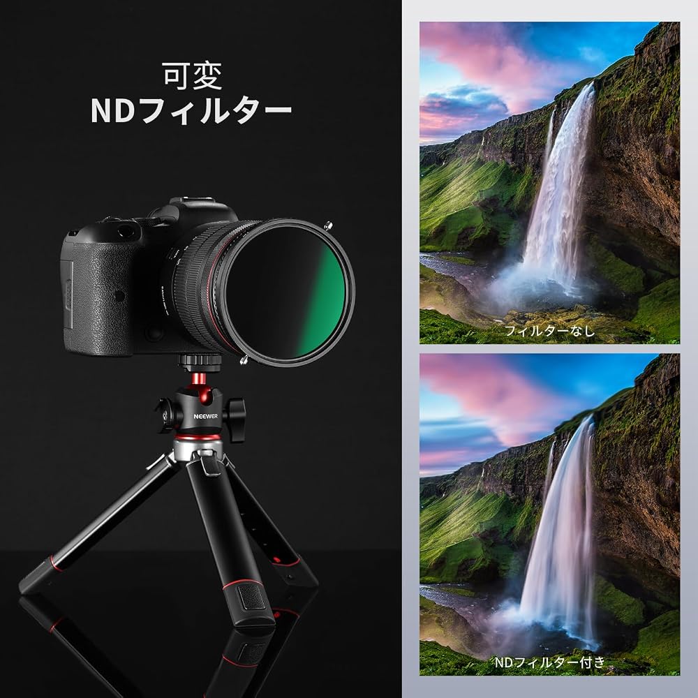 NEEWER 2-in-1 58mm Variable ND Filter ND2–ND32 & CPL Multifunctional Filter, 2-in-1, No X-shaped unevenness, HD Optical Glass, 30-layer Nano Coating,
