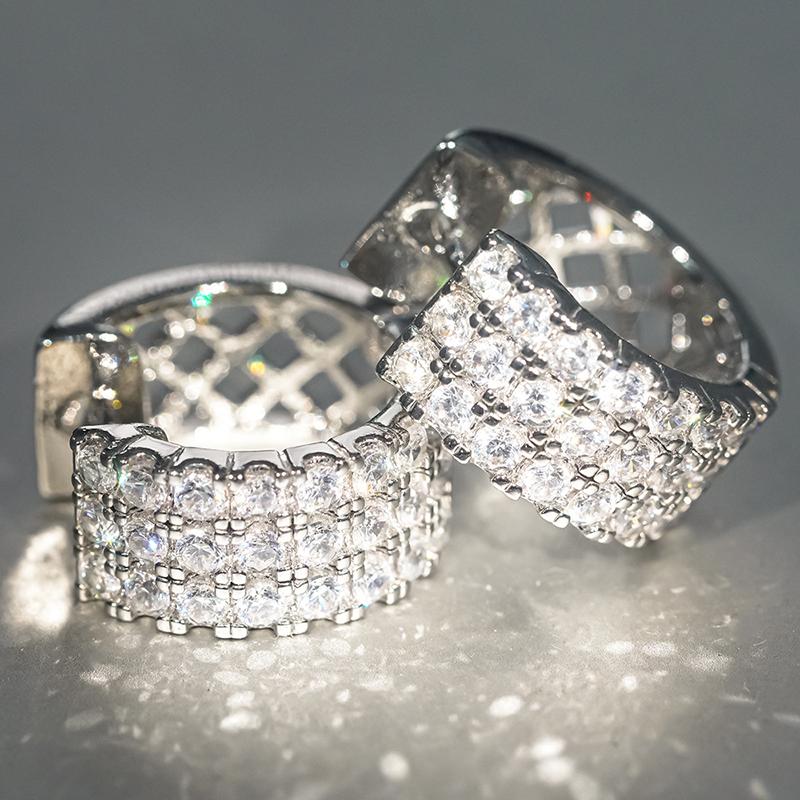 Huitan Dainty Hoop Earrings with Shiny Cubic Zirconia Noble Daily Life Office Jewelry for Women Fashion Stylish Ear Accessories
