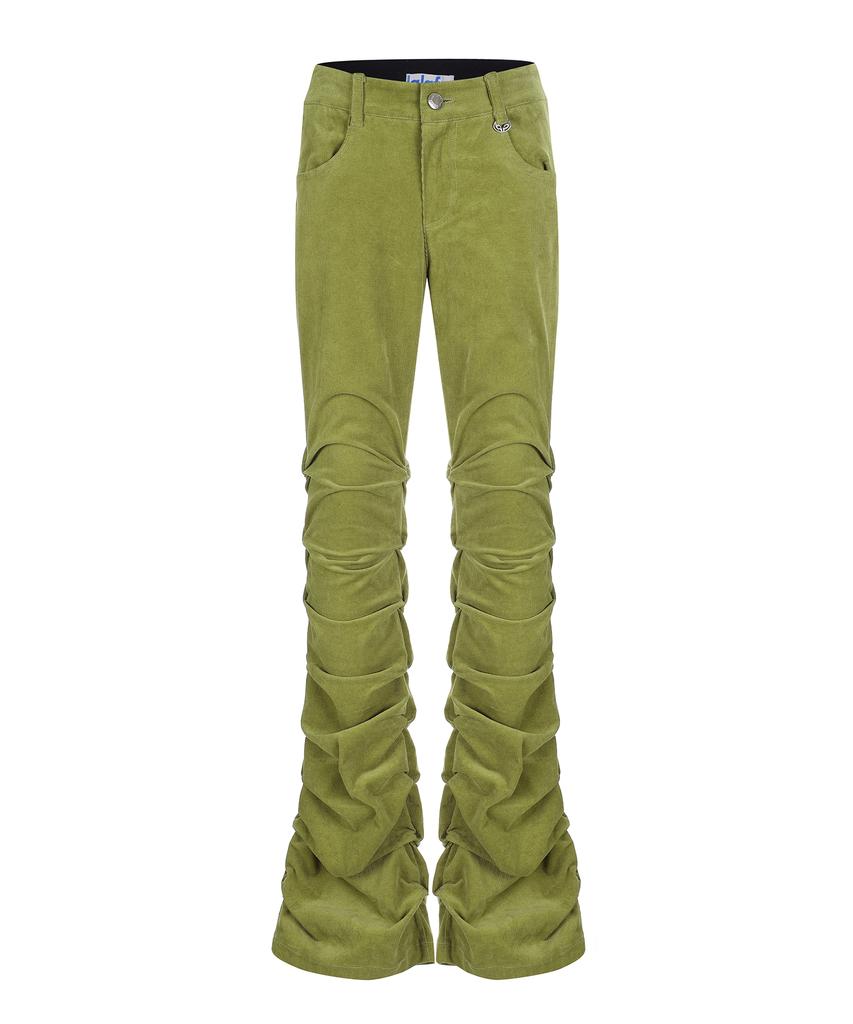 LALAFOX Corduroy Shirring Pants Olive Bp4Wp003