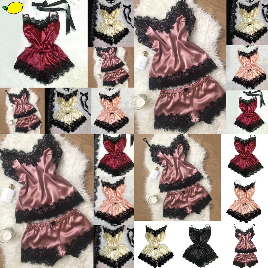 Luxurious Women Lingerie Silk Lace Robe Dress Babydoll Nightdress Sleepwear Set