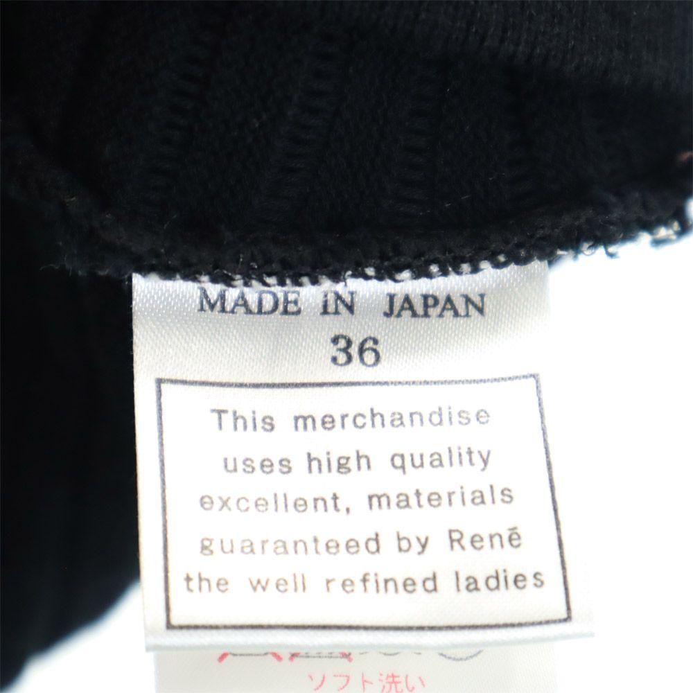 Rene With collar Knit vest 36 Black x white Women Used