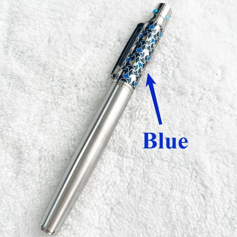 Rollerball Ballpoint Pen Blue Carving With Serial Number Writing Smooth Stationery