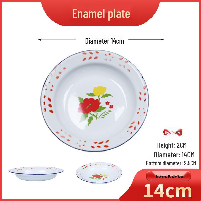 Retro-Emaille-Teller: Nostalgische Street Food Hot Pot und Mala Tang Beilagenteller