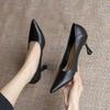 Schwarze Weiche Leder Stilettoabsätze - Bequeme Spitzschuhe für Damen