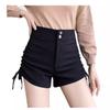 Petite Lace-Up High Waist Slimming A-Line Casual Shorts for Women - Summer Hot Pants with Drawstring