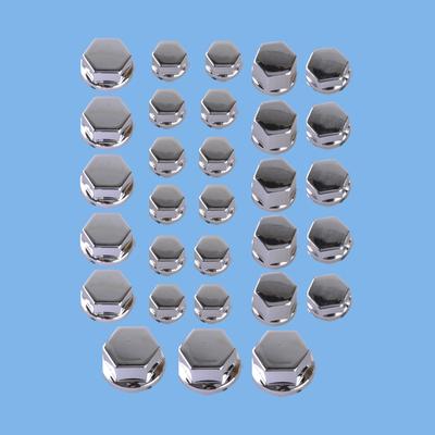 Silver 8-20mm Screws 30pcs/set Motorcycle Screw Nut Caps Motorbike Bolt Cover Decoration Fit for Yamaha Kawasaki Honda