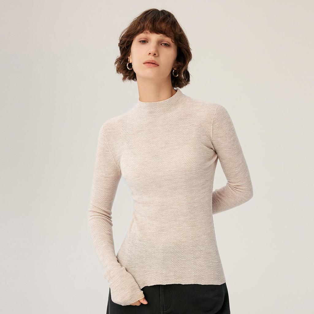 Women's Slim Fit Fine Wool Turtleneck Sweater - Autumn/Winter Collection