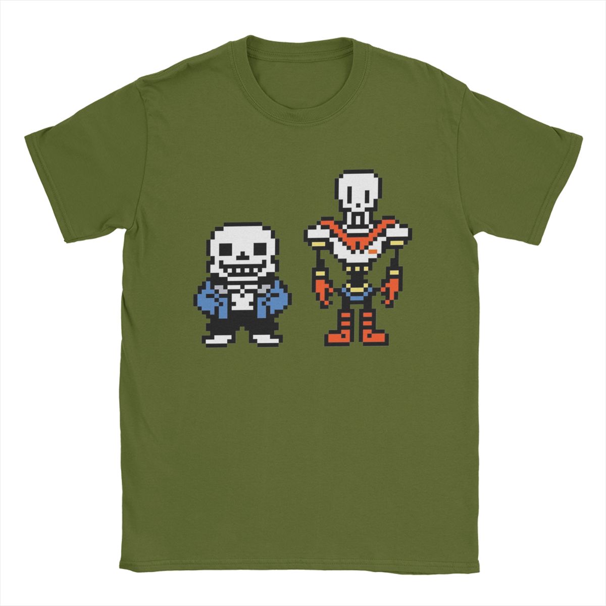 

Men Undertale Sans And Papyrus T Shirt Game Pure Cotton Clothes Casual Short Sleeve Crewneck Tees Plus Size T-Shirt 4XL