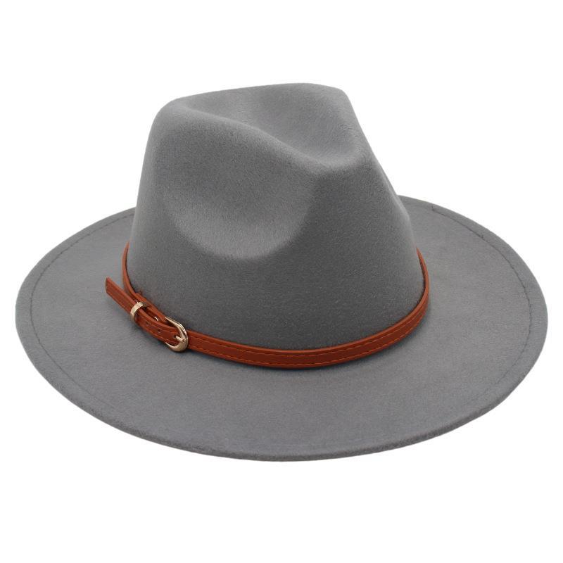 Gürtelschnalle Nostalgisches Zylinder-Modell Jazzhut Männer und Frauen Temperament Filzhut Eleganter Wollhut