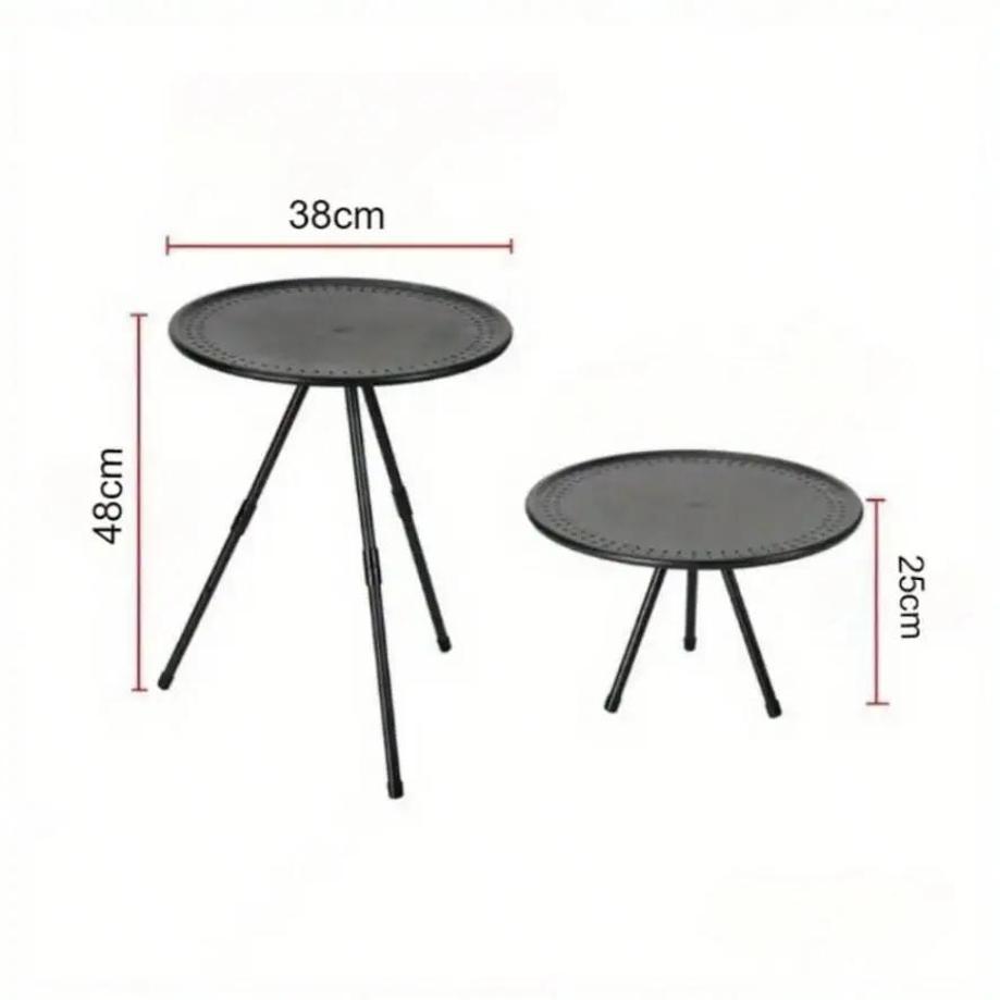 Neuer 1 Stück Tragbarer Picknick-Camping-Verstellbarer Kleiner Runder Tisch Outdoor-Aluminiumlegierung Klapptisch Geeignet für Outdoor-Camping-Werkzeuge