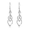 Classic Silver Needle Drop Earrings For Women Silver Long Tassel Multi-layer Twisted Wave Earrings Oorbellen Brincos Pendientes