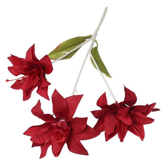 

3 Heads Artifical Lily Flower Faux Lily Flower Arrangement Long Stem Lily Branch with 3 Full Blooms for Indoor Home Office Decor Party Wedding Bouquet