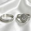 New alloy silver-plated couple rings Diamond-studded women's jewelry, European and American wedding rings