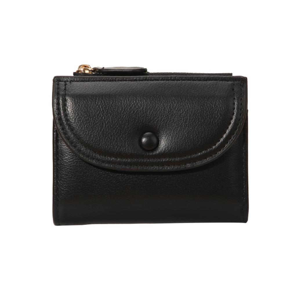 

Складной женский кошелек короткого типа, кошелек для наличных, портативный многофункциональный кошелек, для путешествий чёрный