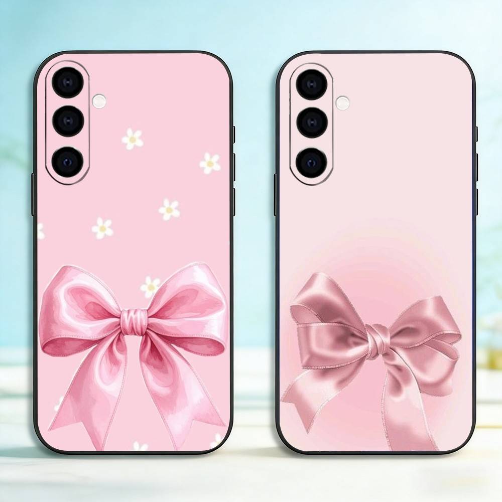 pink bows Phone Case For Samsung Galaxy A73,A72,A71,A70,A53,A52,A51,Soft Silicone Black Cover
