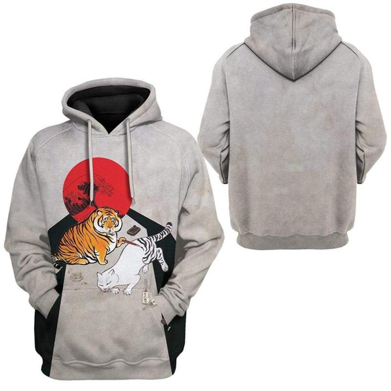 Hoodies 3d Print Animals Tigers Hooded Sweatshirts Men Women Autumn Oversized Hoodie Kids Long Sleeve Pullovers Tracksuits Coat