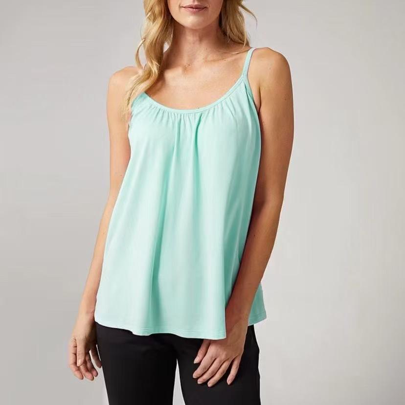 Plus Size Wire-Free Yoga Camisole with Integrated Cup