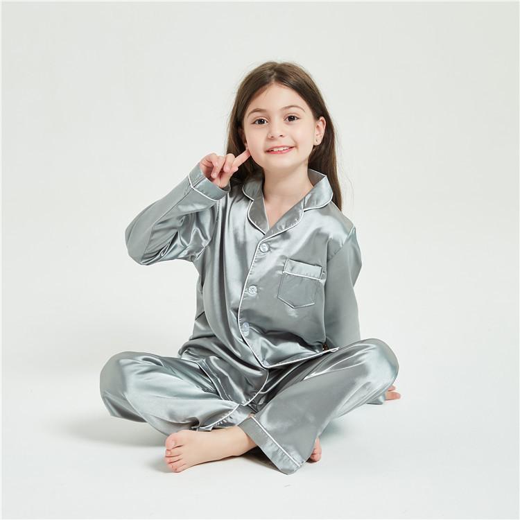 Children's Ice Silk Pajamas Set - Comfortable Summer Sleepwear for Boys and Girls