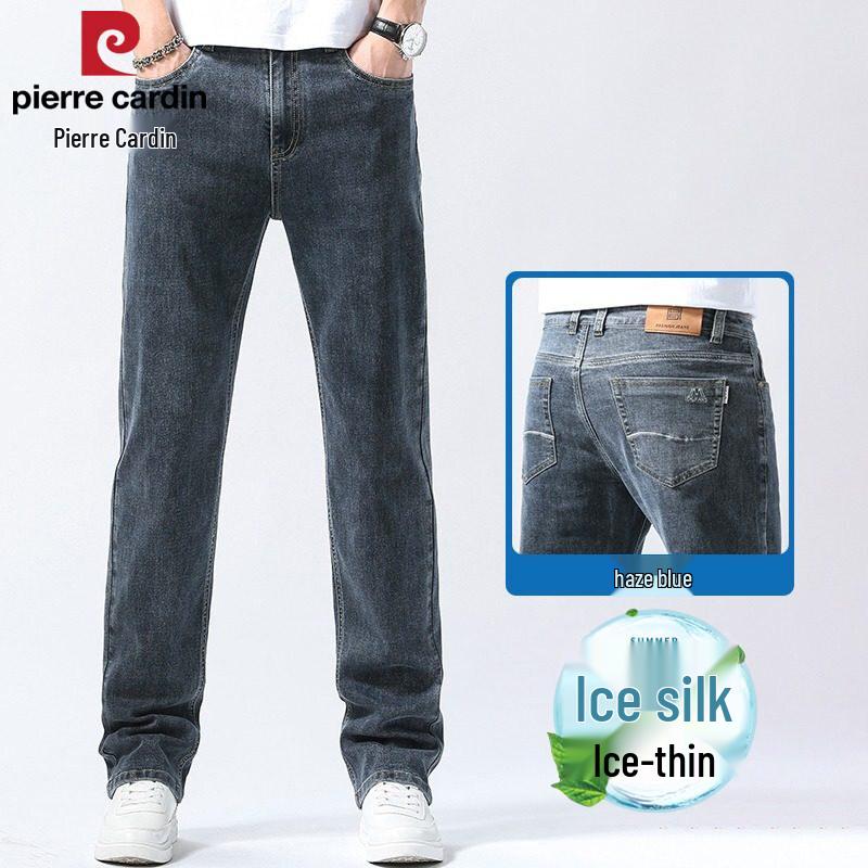 Pierre Cardin Men s Summer Loose Straight Stretch Denim Jeans 32