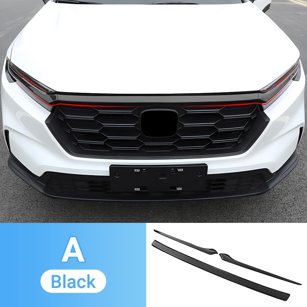 For Honda CR-V CRV 6th Gen  2024 2025 Hybrid ABS Car Front Bumper Center Grill Decor Frame Cover Trim Stickers Accessories