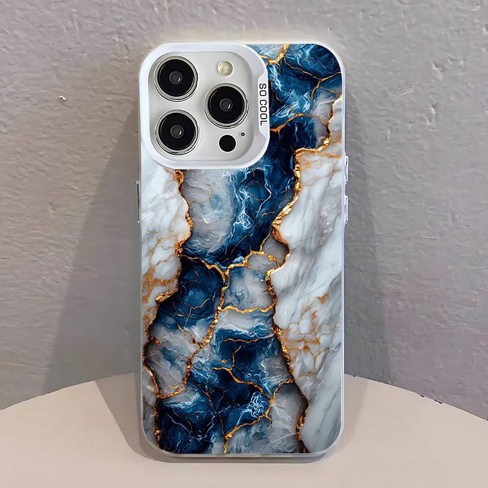 

Marble Quicksand Pattern Phone Case For iPhone 17,16,13,12,11,15,14,Pro,Max,Plus,SE4,Air,Mini White IMD Matte iPhone14