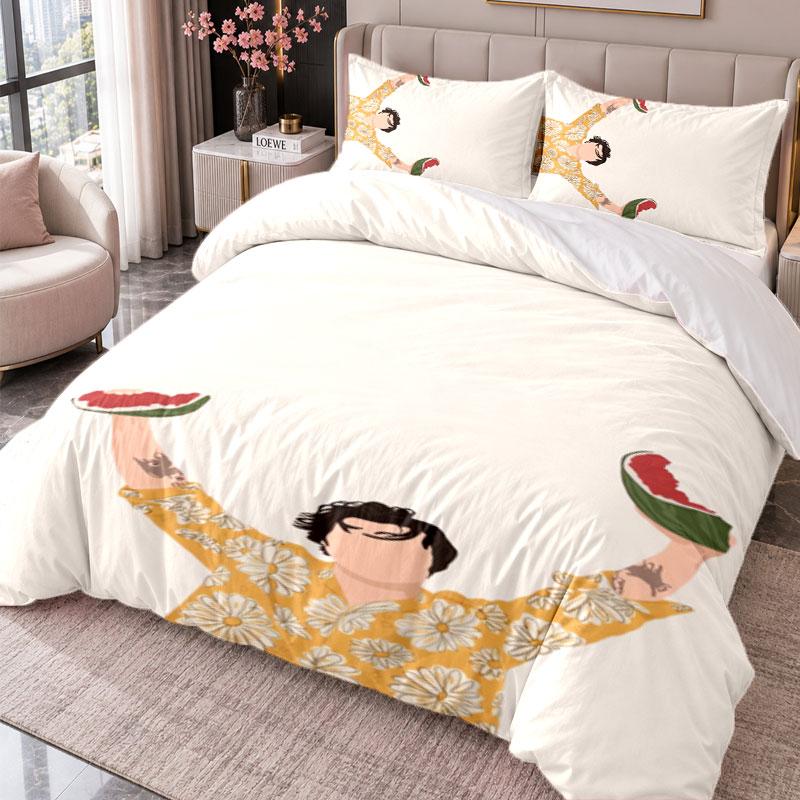 Harry Styles 3Pcs Bedding Set Duvet Cover With Two Pillowcases For Bedroom Home Decoration