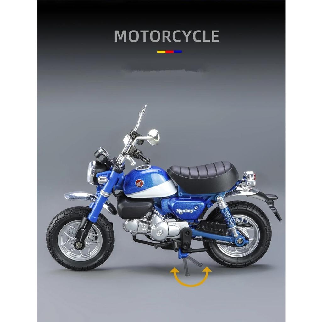 1/12 Honda Monkey 125 Alloy Racing Cross-country Motorcycle Model Metal Street Motorcycle Model Sound Light Childrens Toys Gifts