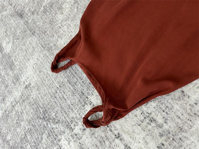 2024 Summer Slimming Natural Hemp A-line Dress with Knot Straps
