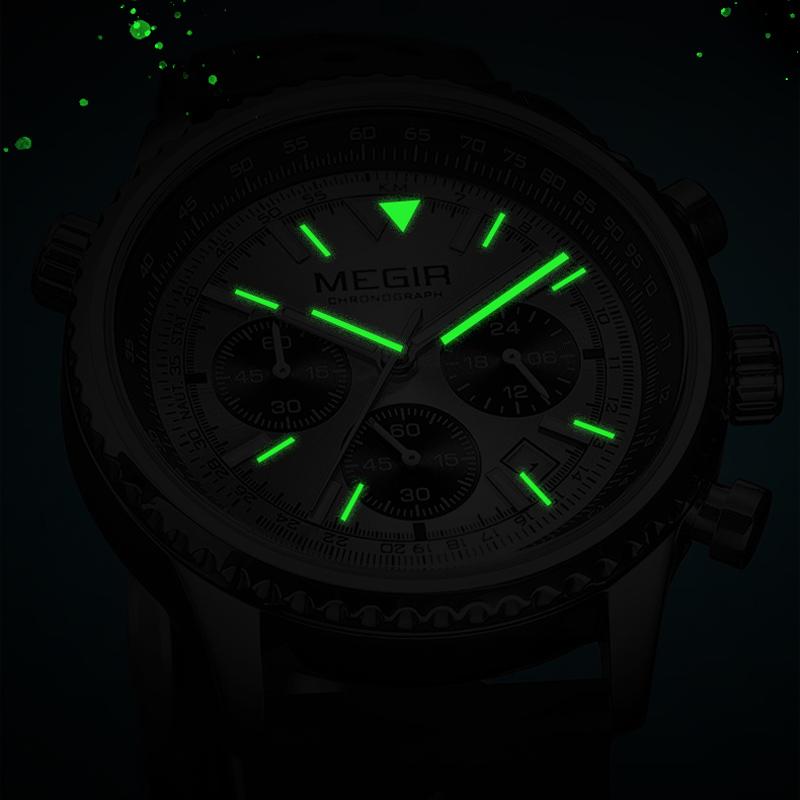 Luxury Fashion Watch for Men Business Siliconer with Luminous Calendar Chronograph Quartz Strap Wristswatch