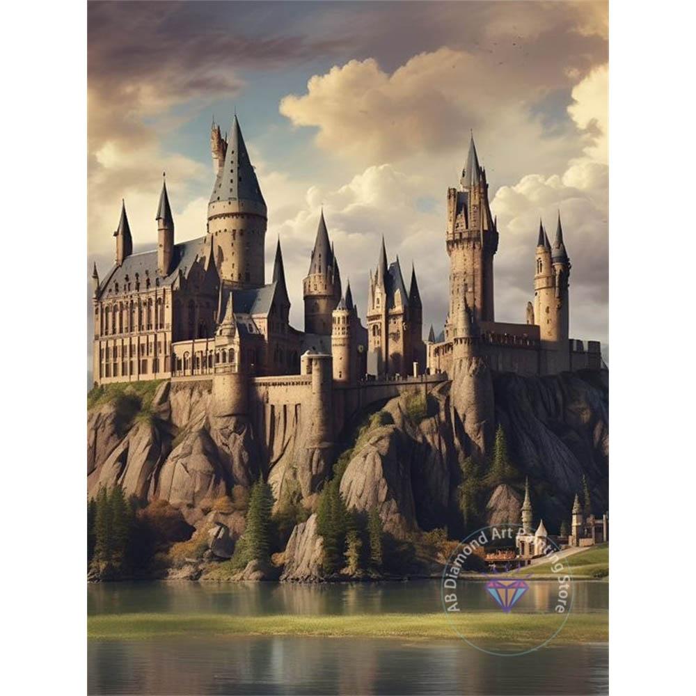 Harry Potter Holwarts Castle Picture Diamond Painting Kit 5D DIY Round Diamond Embroidery Handicraft Home Decor