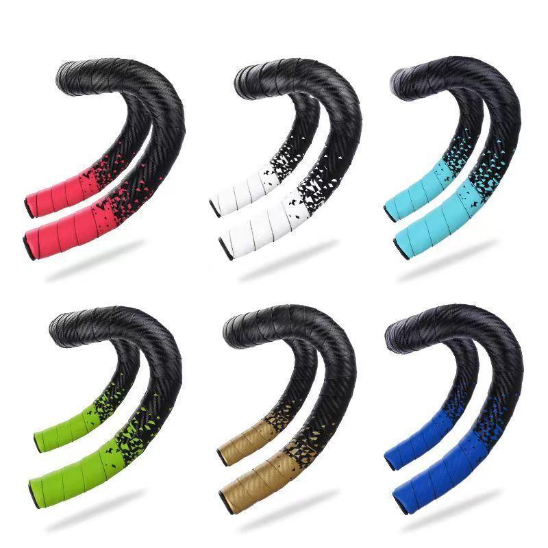 1Pair Anti-Vibration Bike Handlebar Tape Non-Slip Pu Eva Bicycle Handle Bar Tape Soft Skin-Friendly Road Bike Handlebar Tape