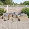 Garden Sofa Set with Cushions 13 Pcs Beige and Light Grey