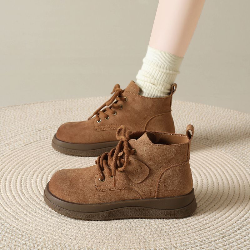 2025 New Fried Street Martin Boots Women's Autumn New British Style Locomotive Skinny Single Boots Trendy Versatile Platform Boots