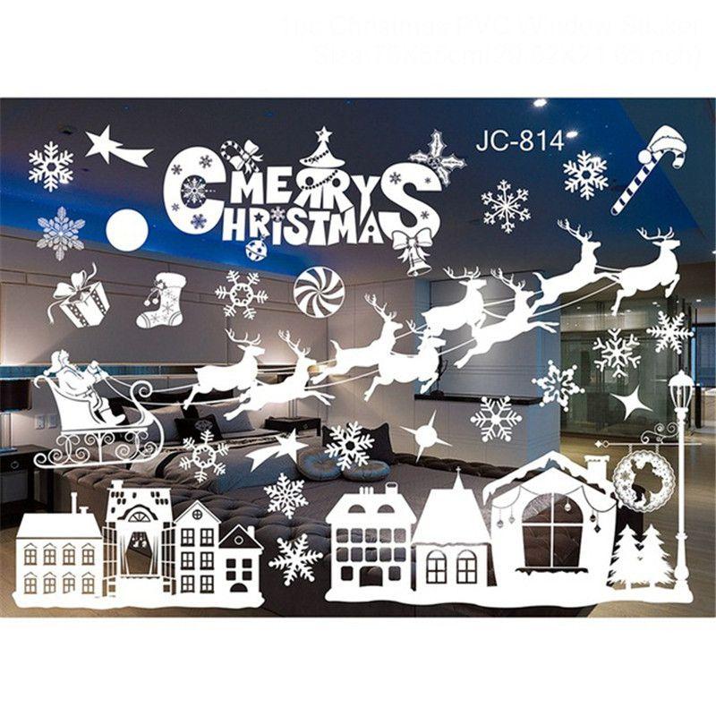 Christmas Wall Merry Stickers Window Glass Decals Home Room Xmas New Year Decor