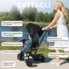 6-in-1 Children's Tricycle, Push Handle, Swivel Seat, 111.5x52x98 Cm, Black