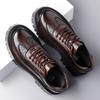 Fashion Crocodile-patterned Anti-slip Leather Shoes Men New Designer Fashion Casual British Style Solid Color Platform Dress Shoes Man