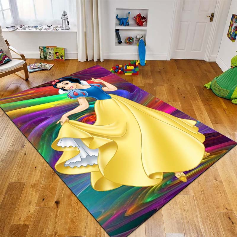 1PC Disney Snow White Print Carpet for Living Room Bedroom Kid's Room Home Decor Pink Room Decor Area Rug Non-slip Mat Play Mat