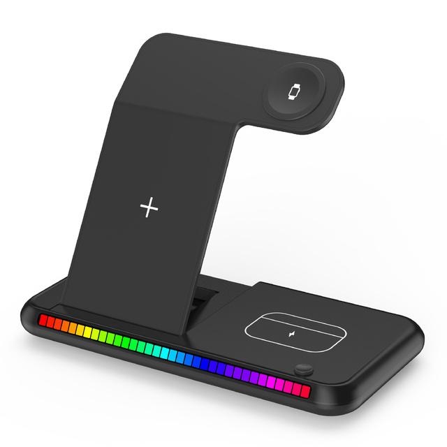 3In1 Foldable Sound Pickup Lamp Wireless Charger Stand For iPhone15 14 13 12Pro Max Plus iWatch AirPods3/2 Fast Charging Station