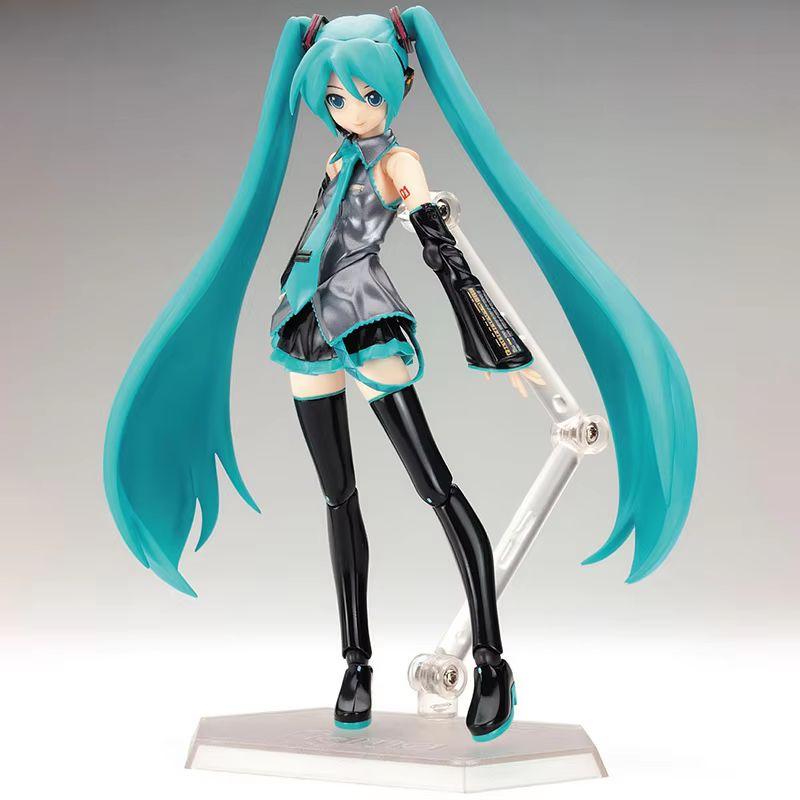 Hatsune Miku Anime Action Figures Movable Joints Contain The Props Desktop Decoration Collection PVC Model Toys Kids Gifts