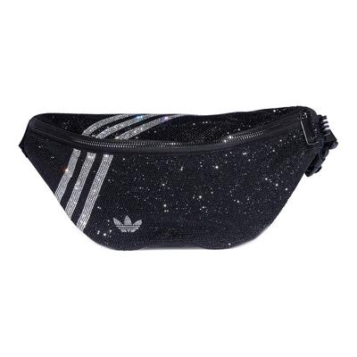 Originals Trefoil Logo Strass Reißverschluss Hauptfach Polyester Umhängetasche Hüfttasche Damen Taschen Schwarz H09139