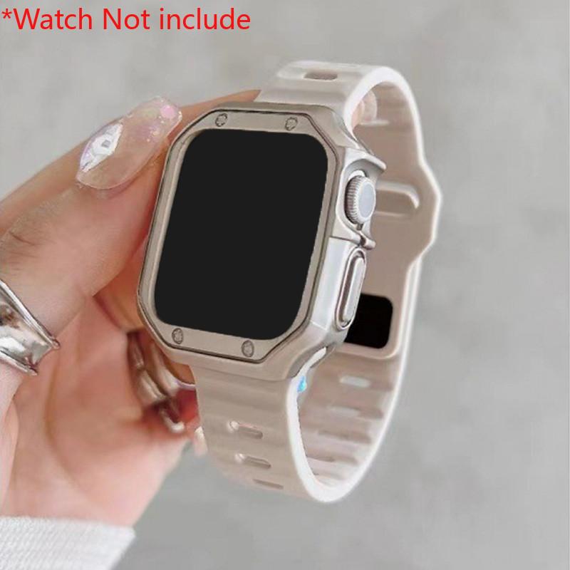 TPU Plating Case+Silicone Strap For Apple Watch Ultra 2 1 49mm Series 10 46 42mm 9 8 7 6 5 4 3 2 1 Hollow Out Protective Accesso