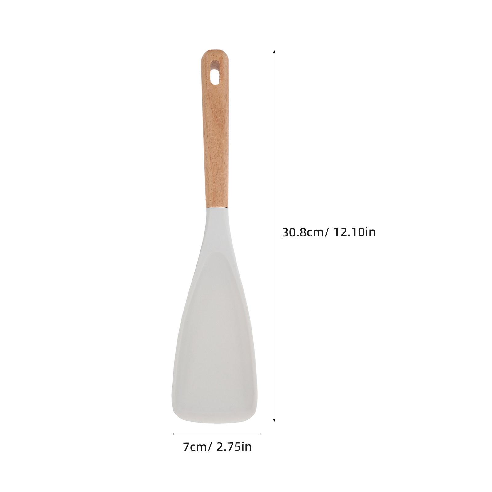 

2pcs Silicone Spoonula Heat Resistant Silicone Cooking Spoon Non-Stick Spatula Spoon Kitchen Utensil for Mixing Serving White белый